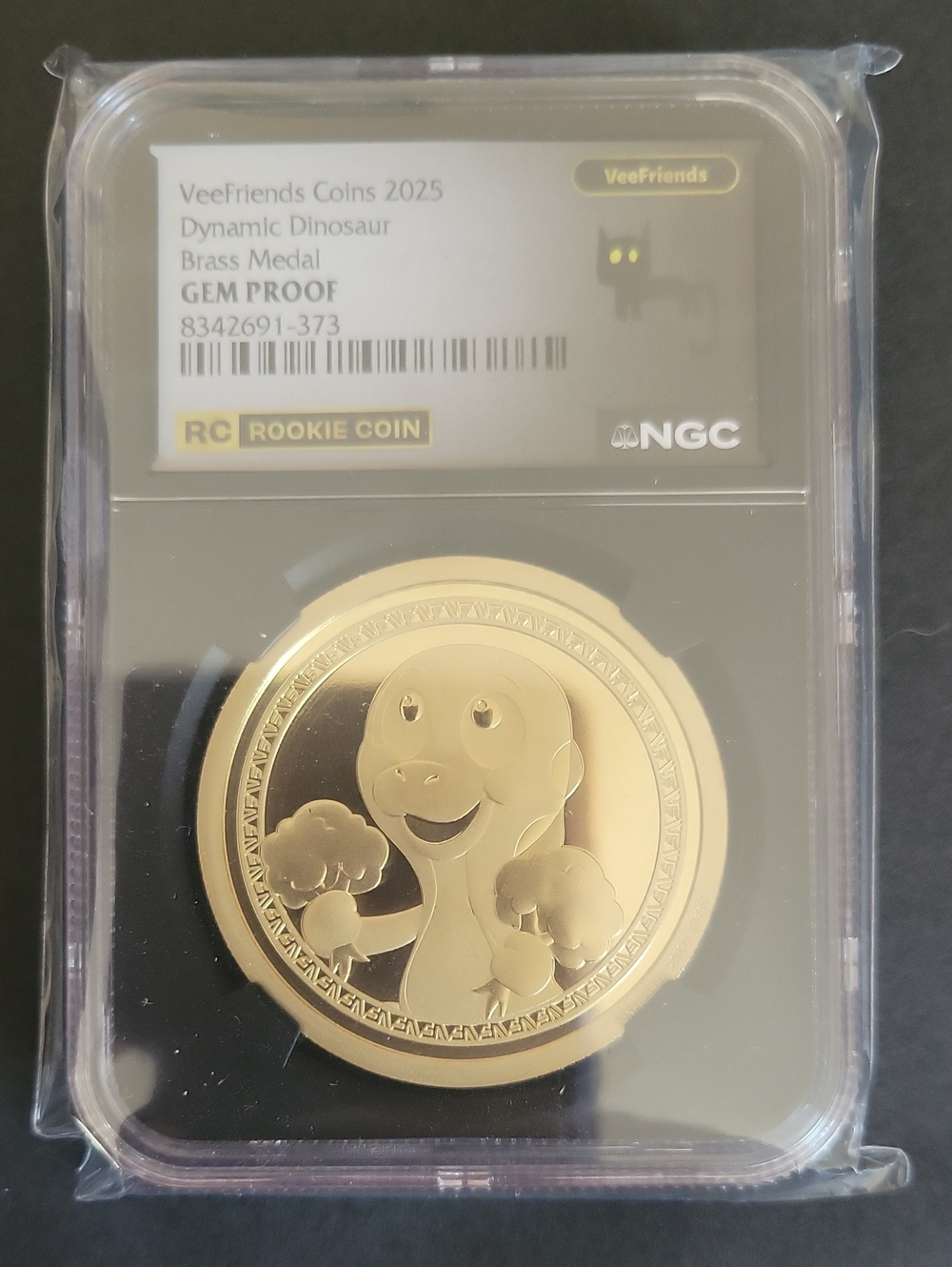 VeeFRIENDS Dynamic Dinosaur Brass Medal - Gold